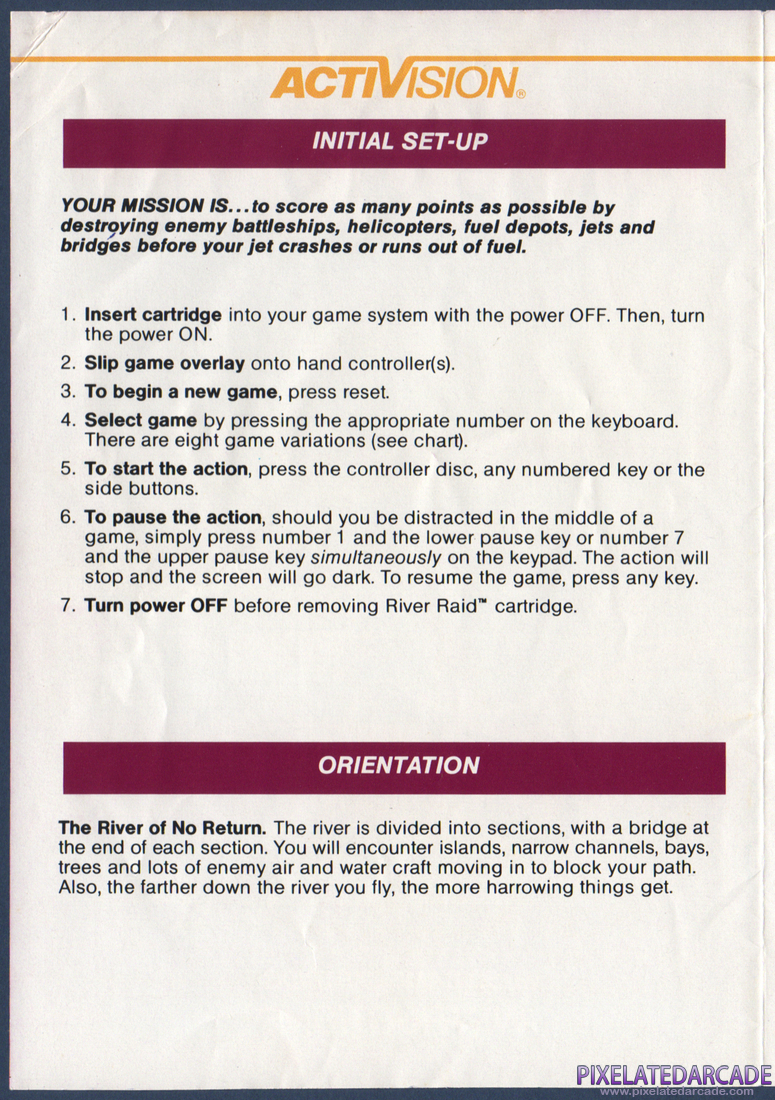 River Raid: Instruction Manual - Page 2