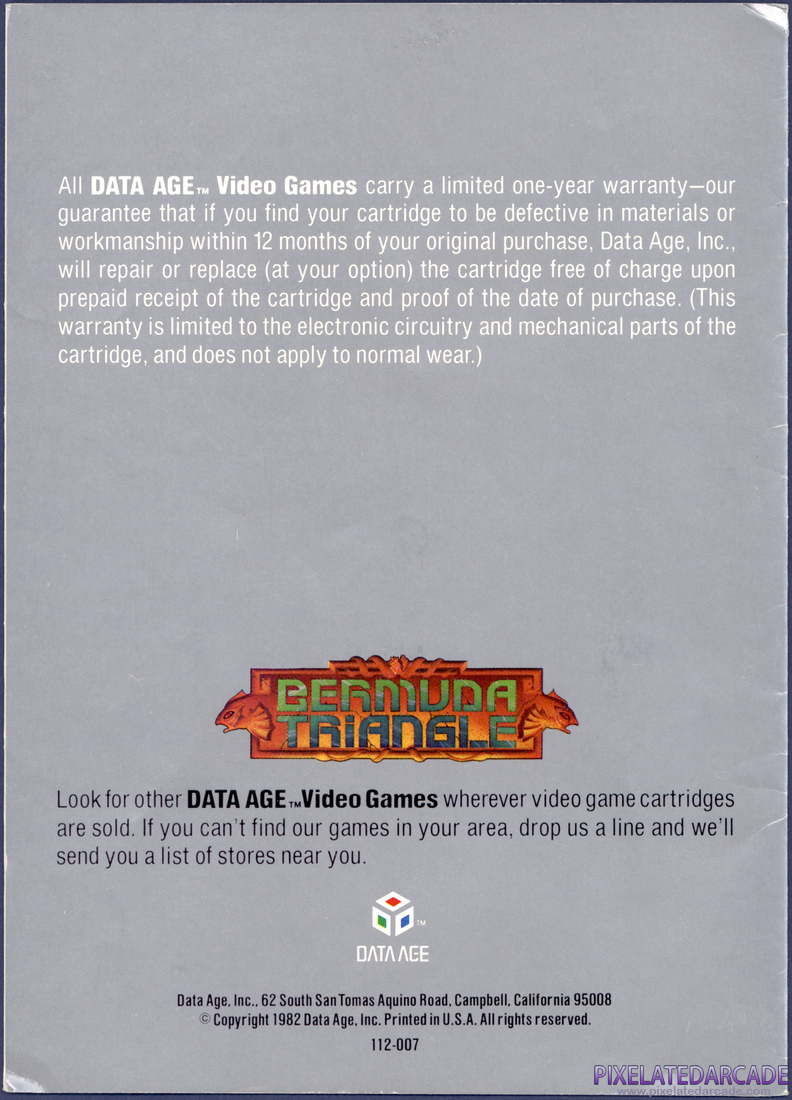 Bermuda Triangle: Instruction Manual - Back Cover