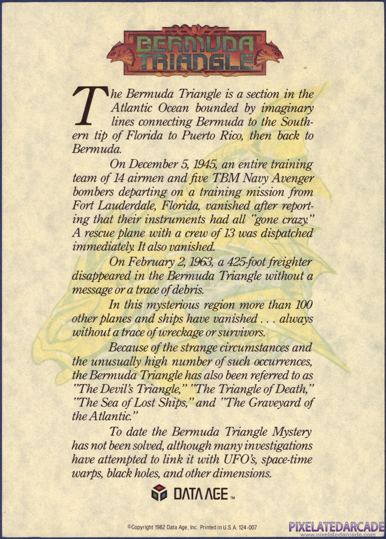 Bermuda Triangle: Instruction Manual - Introduction Card