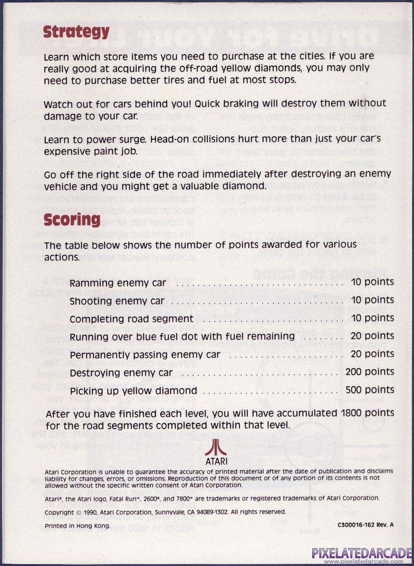 Fatal Run: Instruction Manual - Page 6