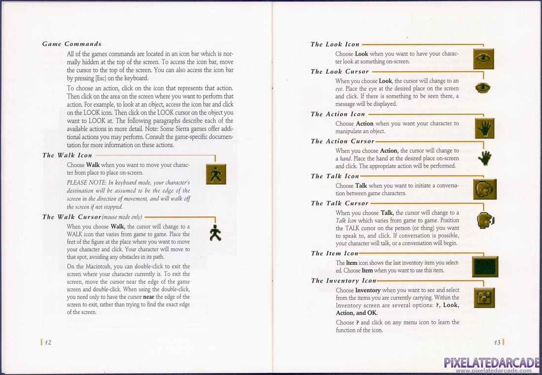 Space Quest V: The Next Mutation: Sierra Game Manual - Pages 12 - 13