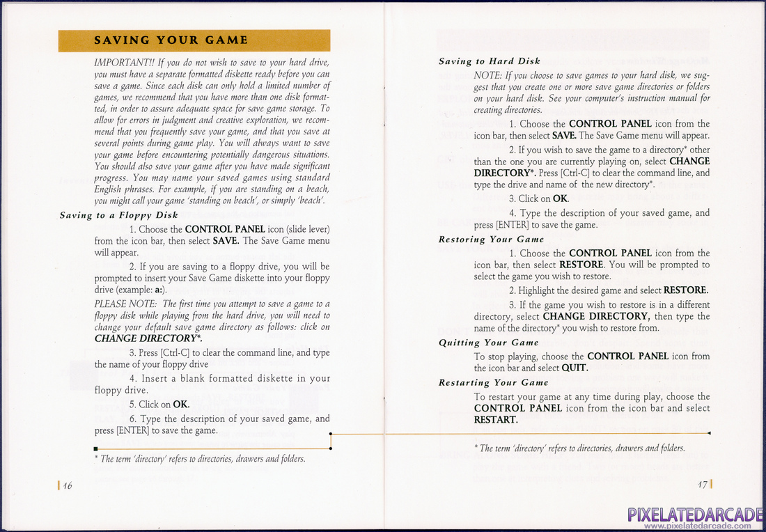 Space Quest V: The Next Mutation: Sierra Game Manual - Pages 16 - 17