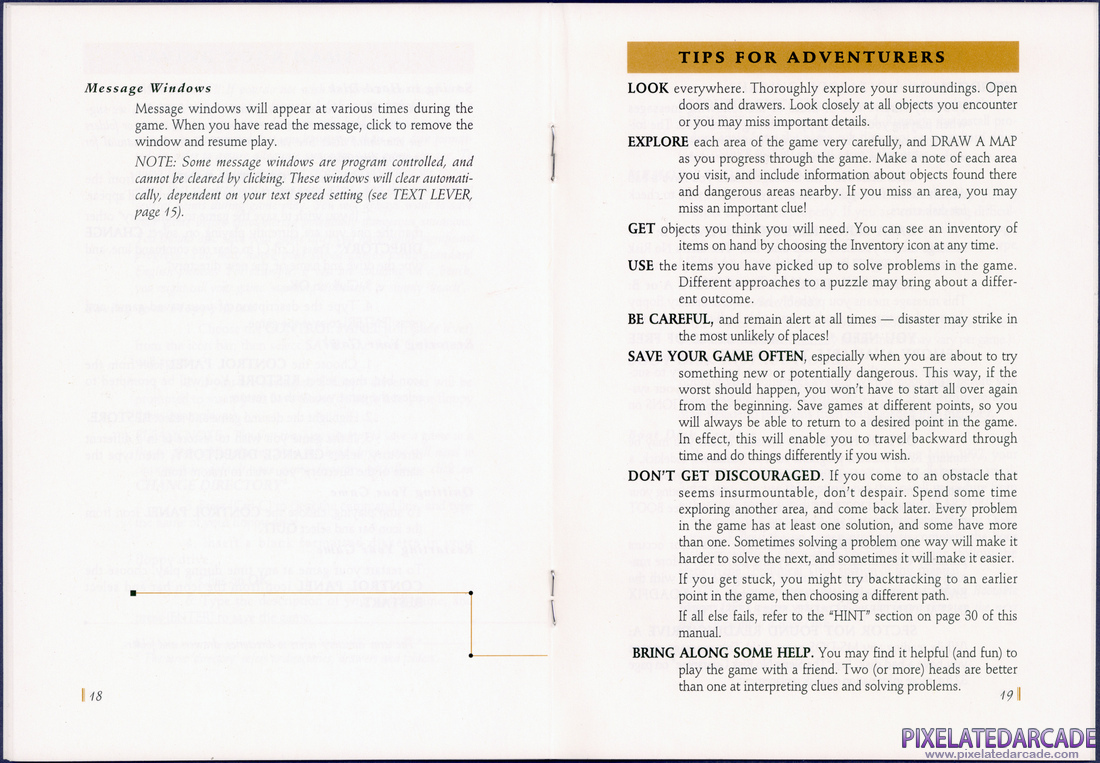 Space Quest V: The Next Mutation: Sierra Game Manual - Pages 18 - 19
