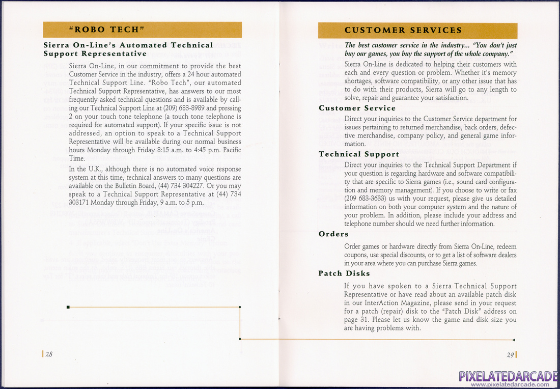 Space Quest V: The Next Mutation: Sierra Game Manual - Pages 28 - 29