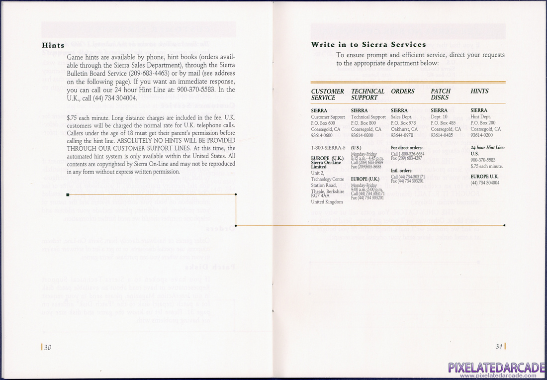 Space Quest V: The Next Mutation: Sierra Game Manual - Pages 30 - 31