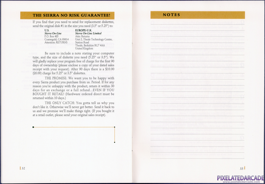 Space Quest V: The Next Mutation: Sierra Game Manual - Pages 32 - 33