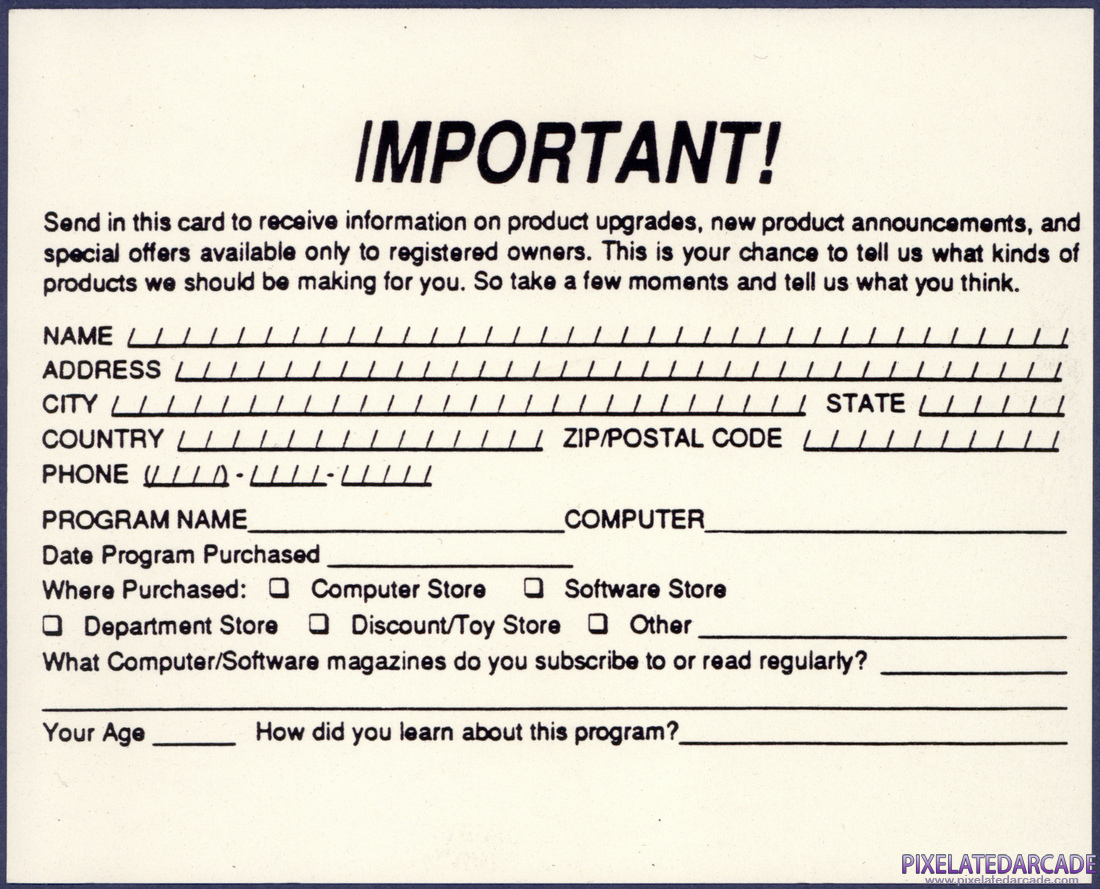 Iraq: The True Military Conflict: Instructions and Registration Card - Registration Card Back