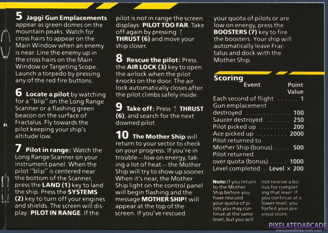 Rescue on Fractalus!: Instruction Manual - Page 5