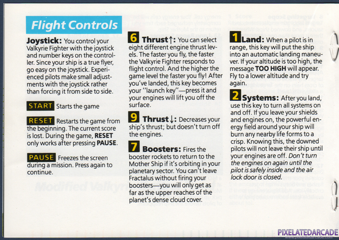 Rescue on Fractalus!: Instruction Manual - Page 8
