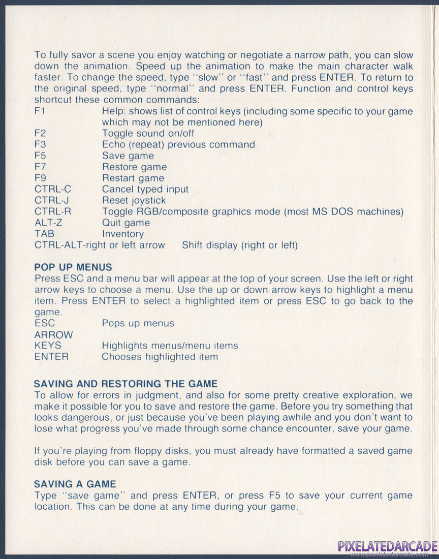 Space Quest: Chapter I - The Sarien Encounter: 3-D Animated Adventure Game Reference Card - Page 5