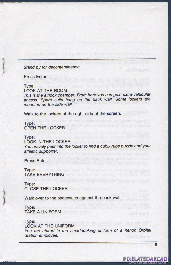 Space Quest II: Chapter II - Vohaul's Revenge: Instruction Manual - Page 9