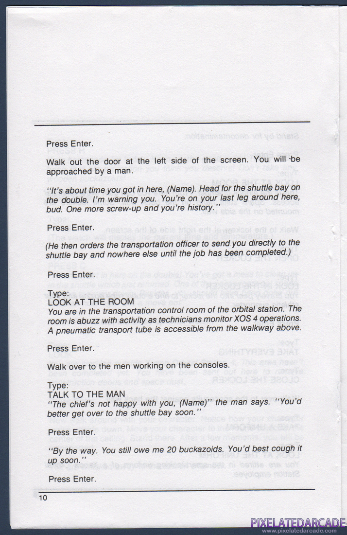 Space Quest II: Chapter II - Vohaul's Revenge: Instruction Manual - Page 10
