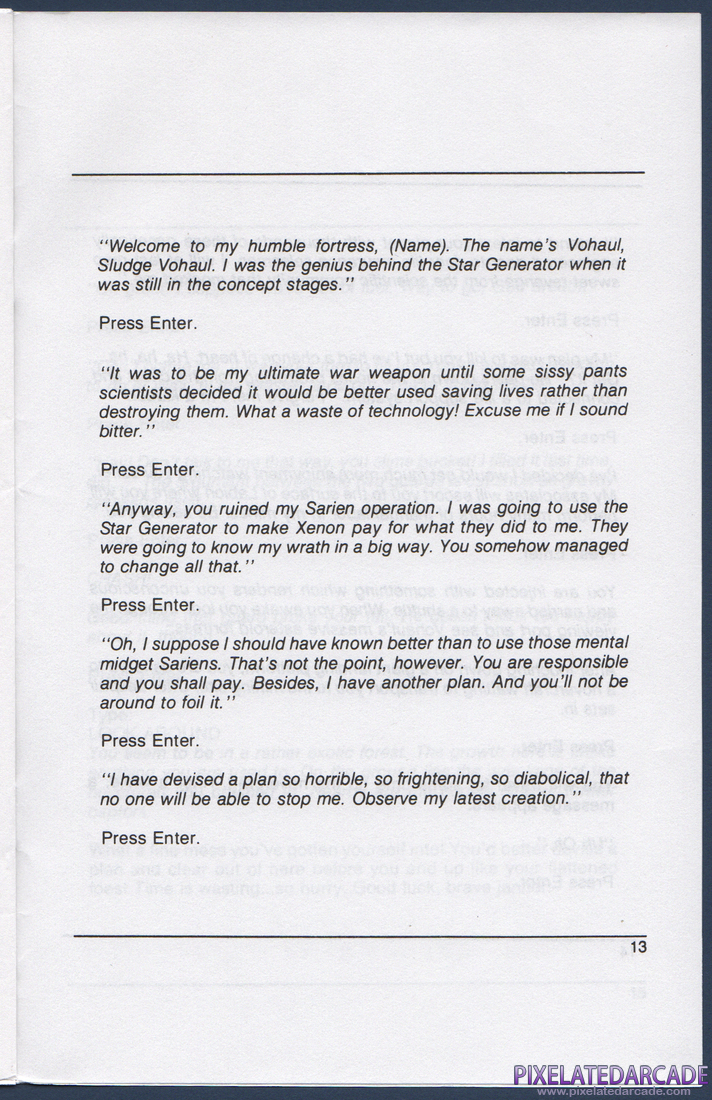 Space Quest II: Chapter II - Vohaul's Revenge: Instruction Manual - Page 13