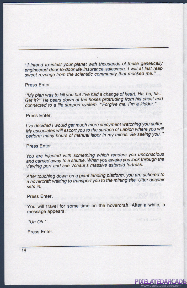 Space Quest II: Chapter II - Vohaul's Revenge: Instruction Manual - Page 14