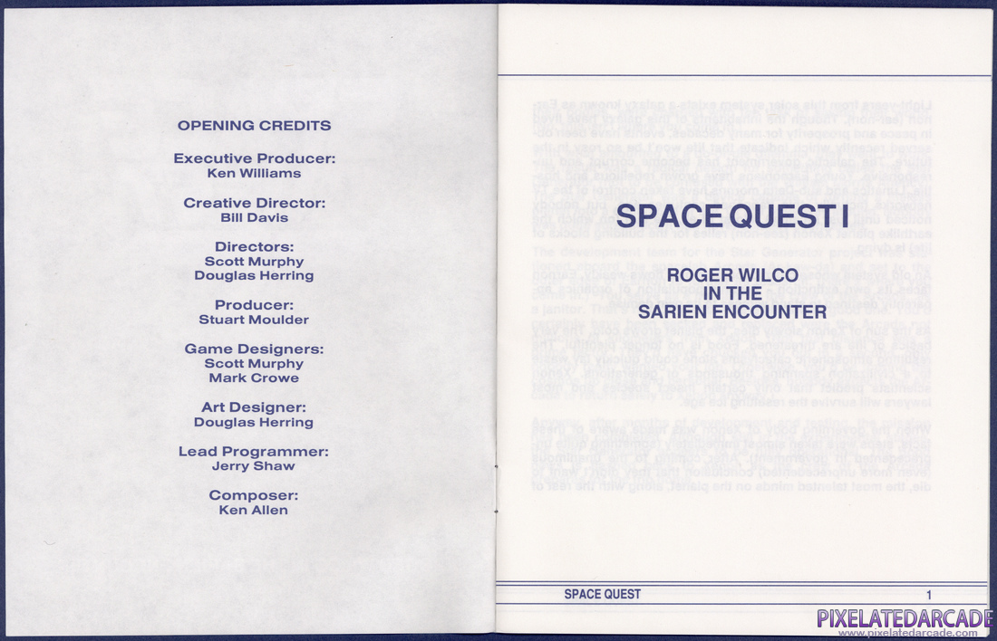 Space Quest I: Roger Wilco in the Sarien Encounter: Instruction Manual - Pages 0 - 1