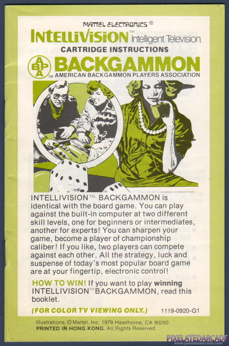 ABPA Backgammon: Instruction Manual - Page 1