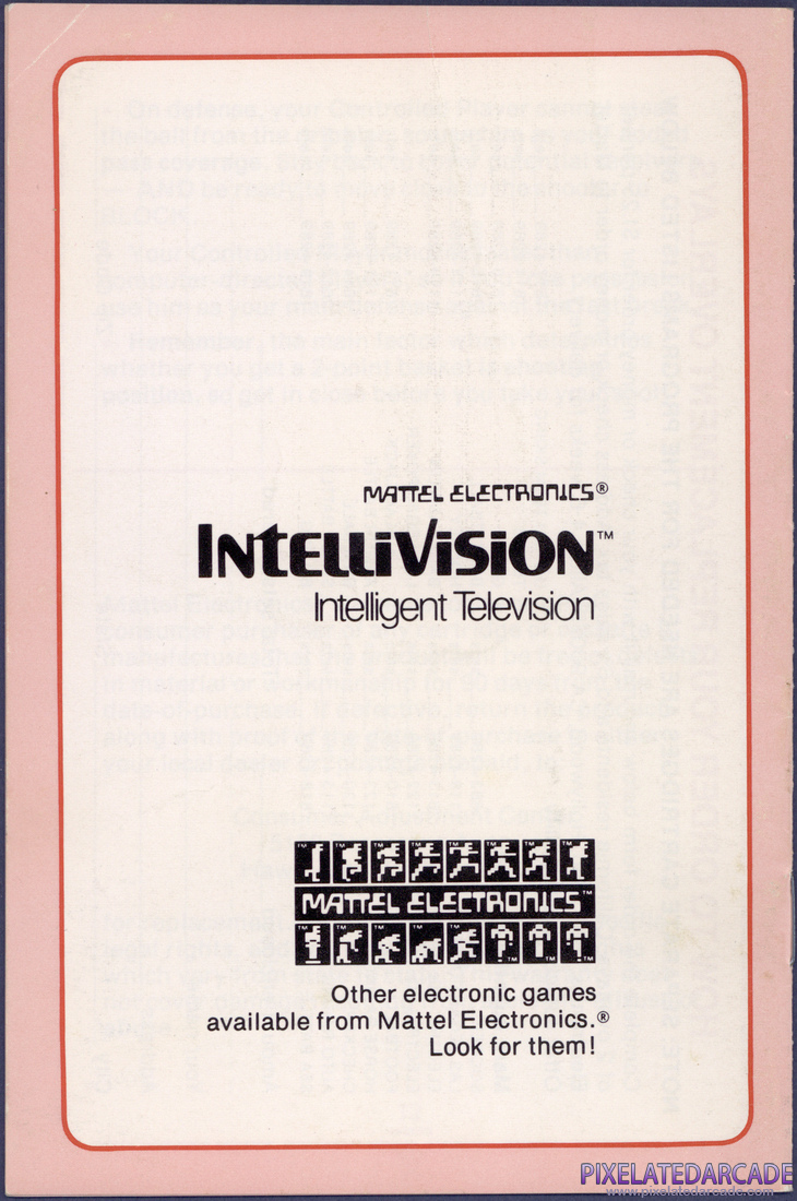 NBA Basketball: Instruction Manual - Back Cover