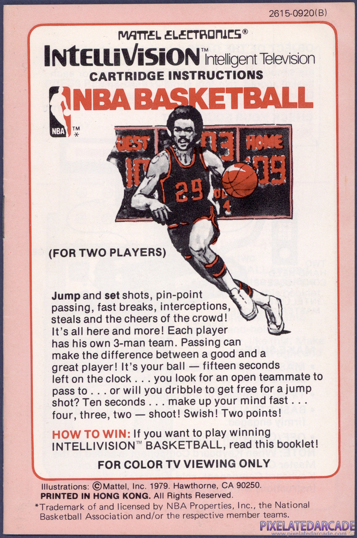 NBA Basketball: Instruction Manual - Front Cover
