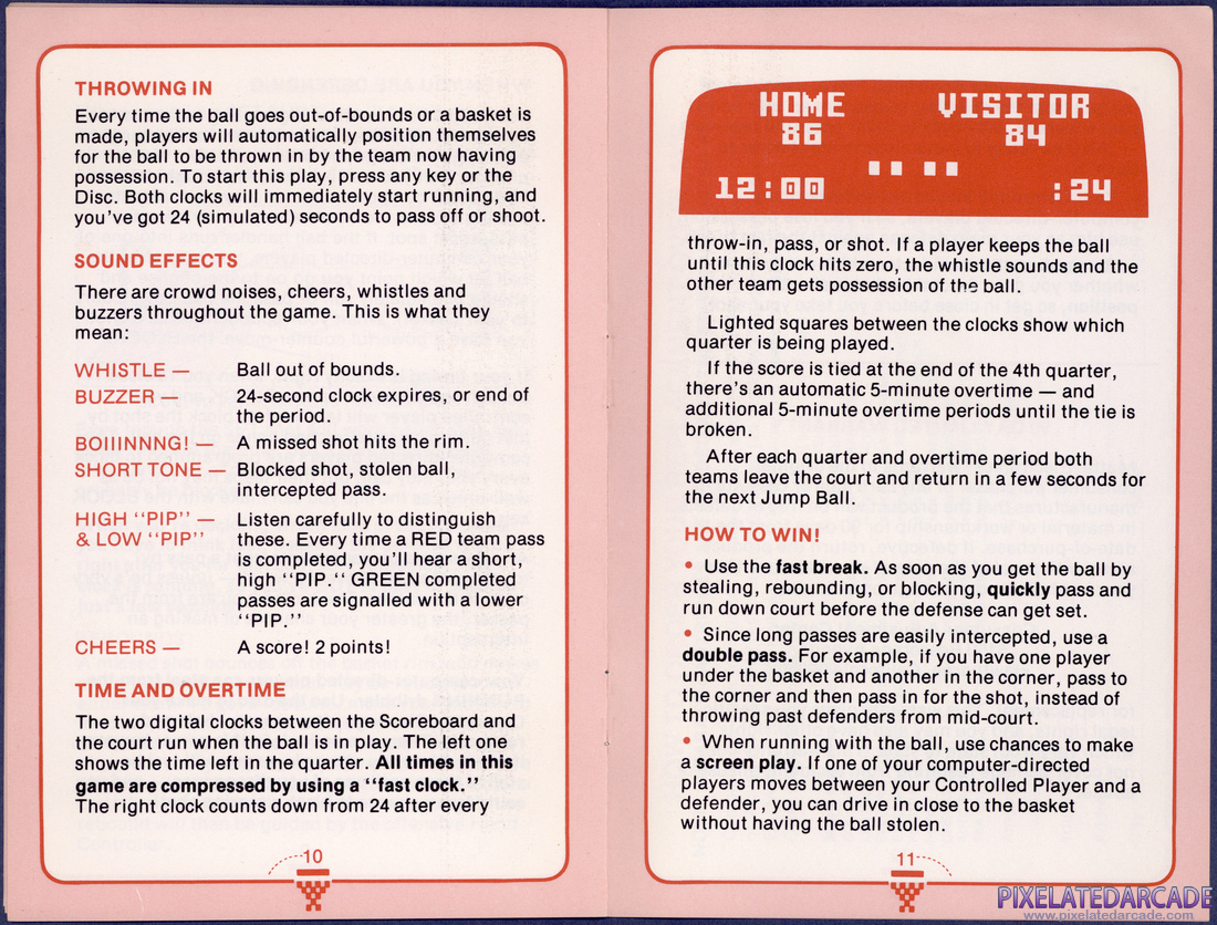 NBA Basketball: Instruction Manual - Pages 10 - 11