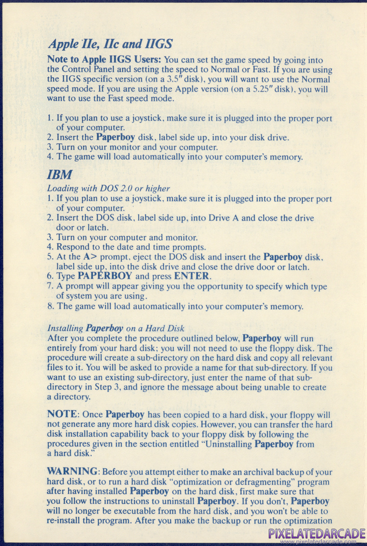 Paperboy: Instruction Manual - Page 2