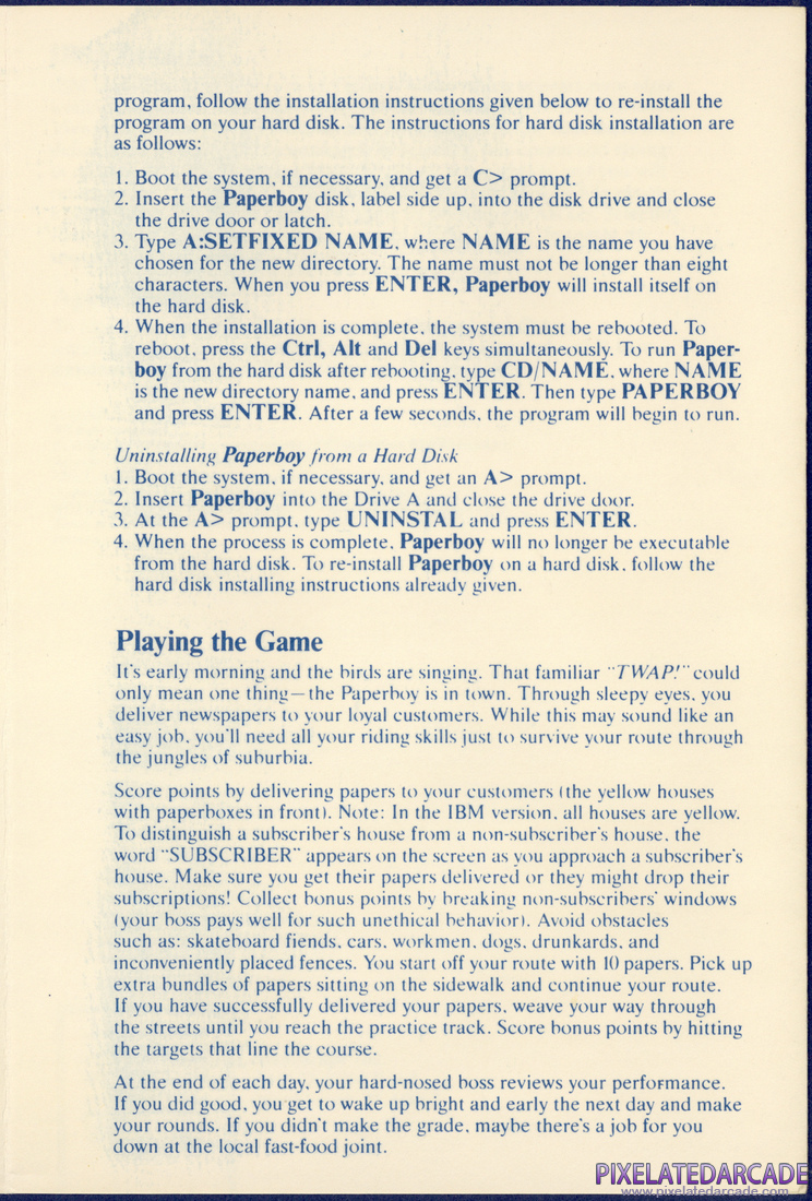 Paperboy: Instruction Manual - Page 3