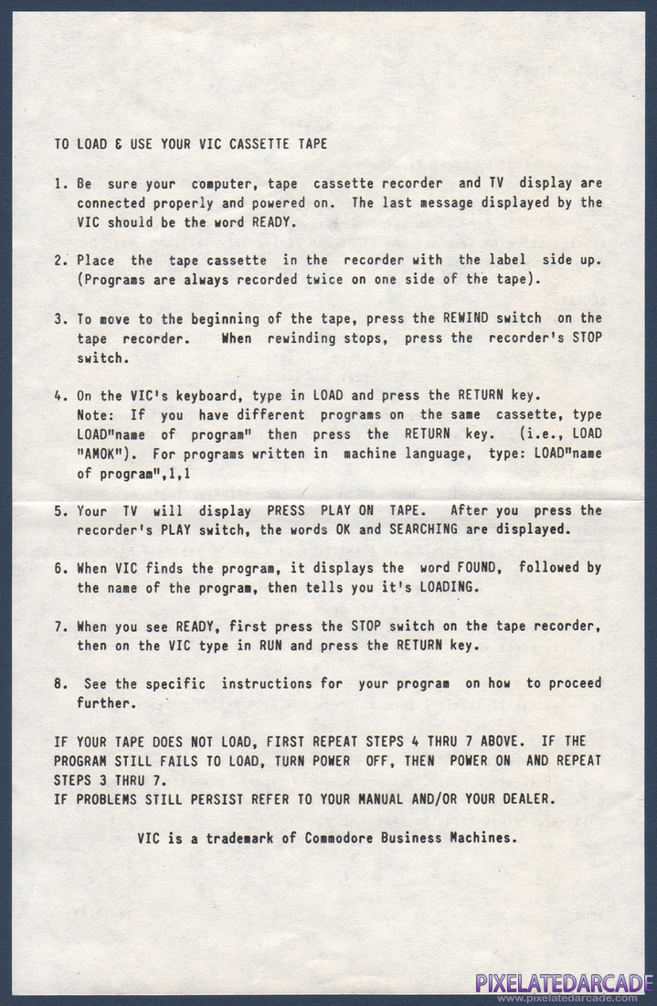 Amok: Instruction Manual - Back