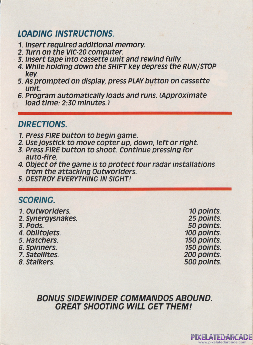 Sidewinder: Instruction Manual - Page 2