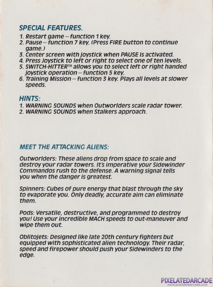 Sidewinder: Instruction Manual - Page 3
