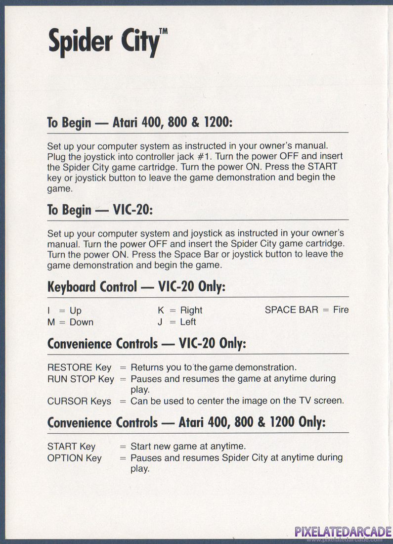 Spider City: Instruction Manual - Page  2