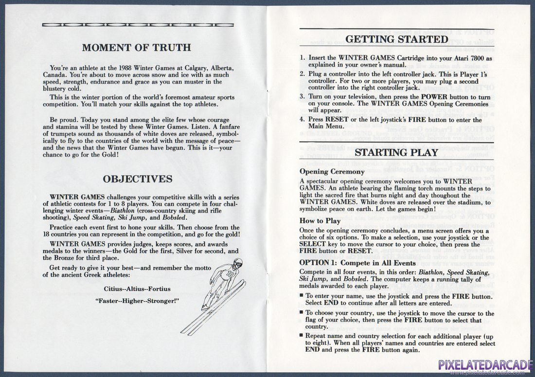 Winter Games: Instruction Manual - Page 2