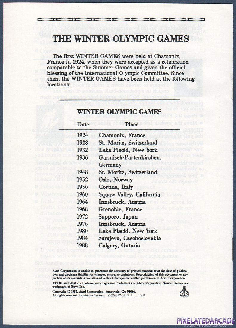 Winter Games: Instruction Manual - Page 5