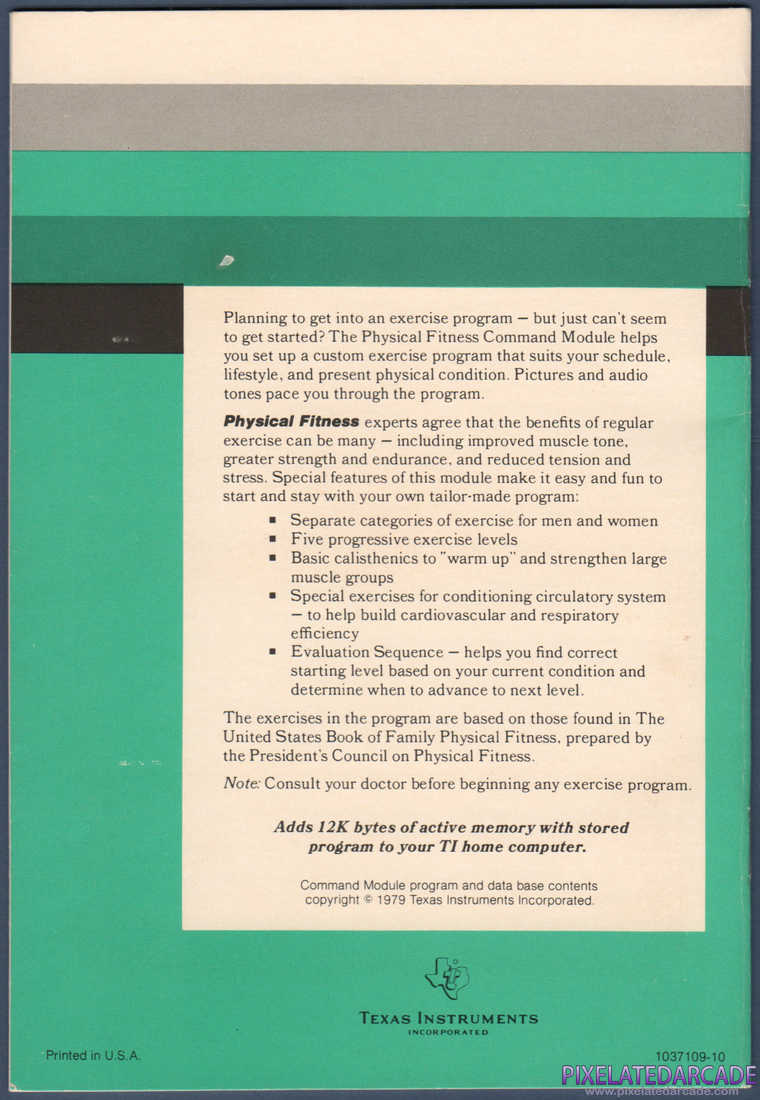 Physical Fitness: Instruction Manual - Back Cover