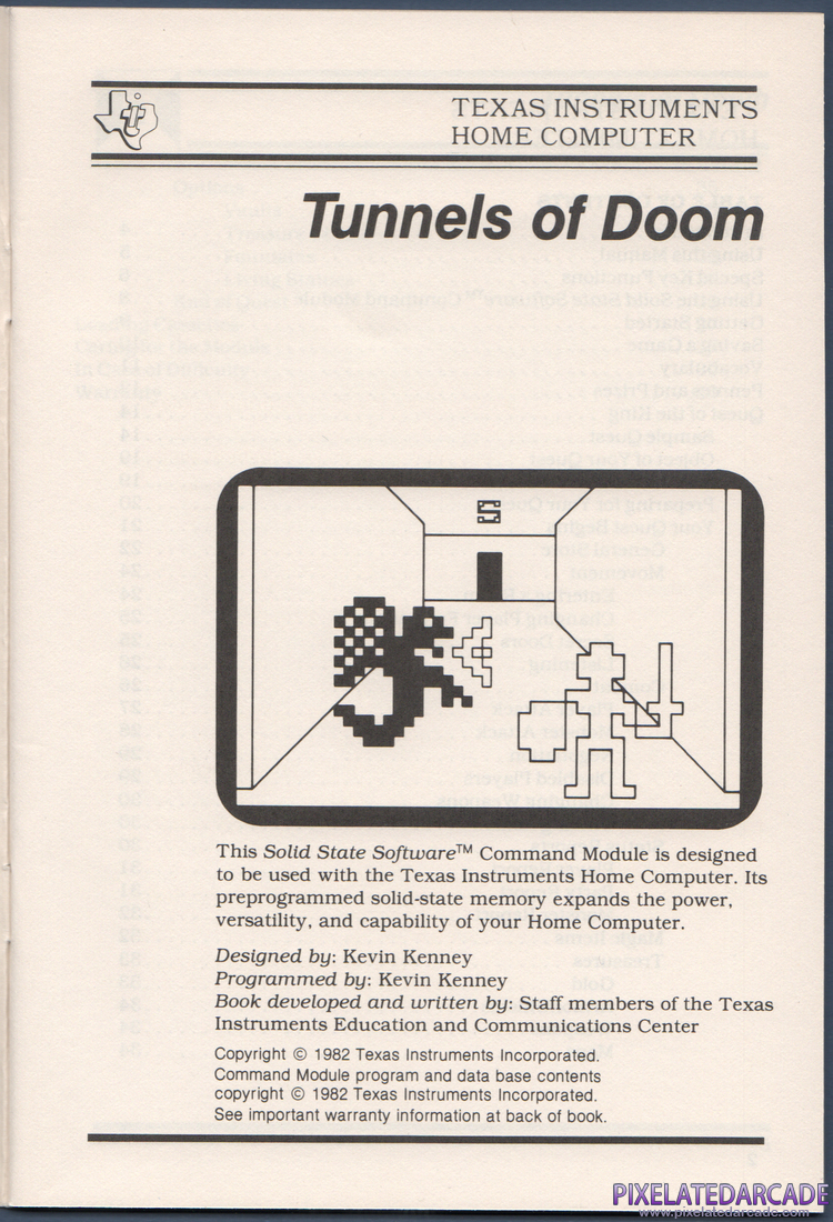 Tunnels of Doom: Instruction Manual - Page 1