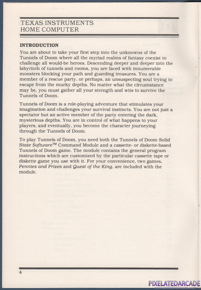 Tunnels of Doom: Instruction Manual - Page 4