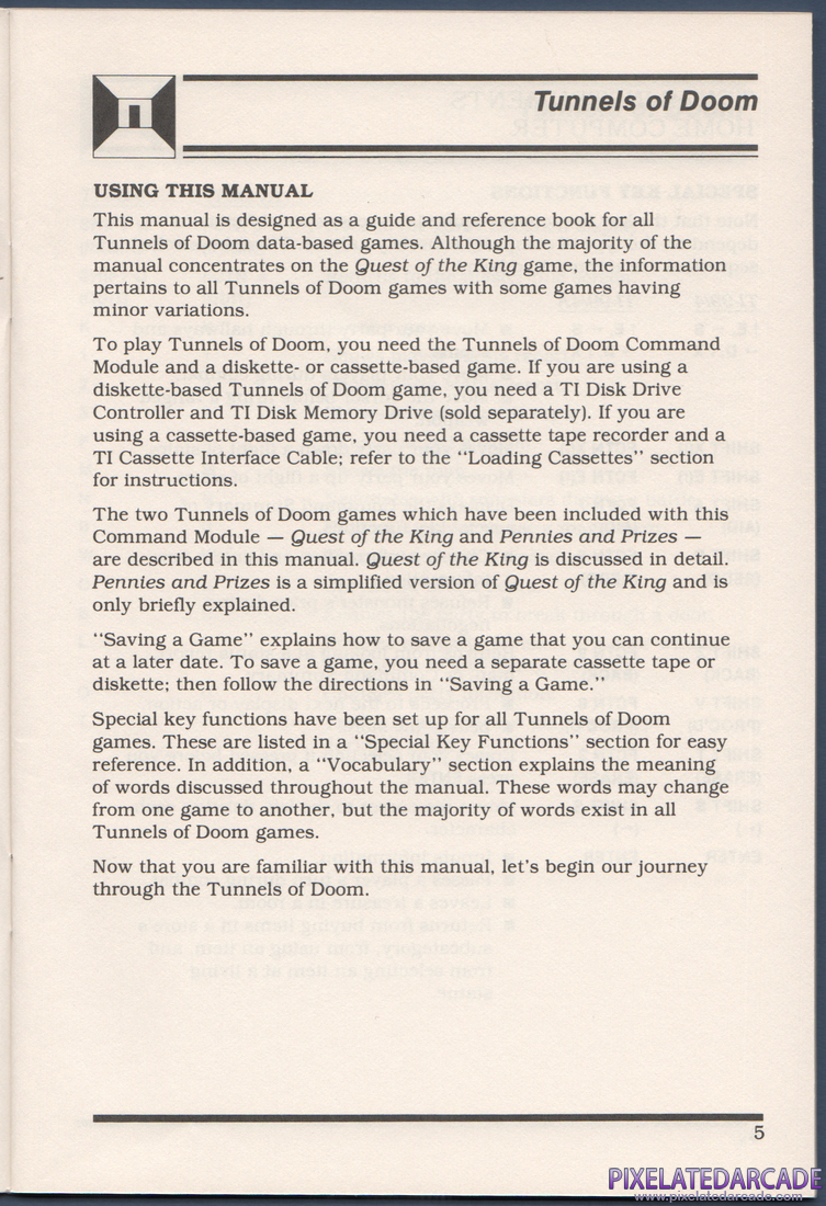 Tunnels of Doom: Instruction Manual - Page 5