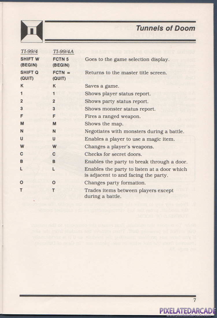Tunnels of Doom: Instruction Manual - Page 7