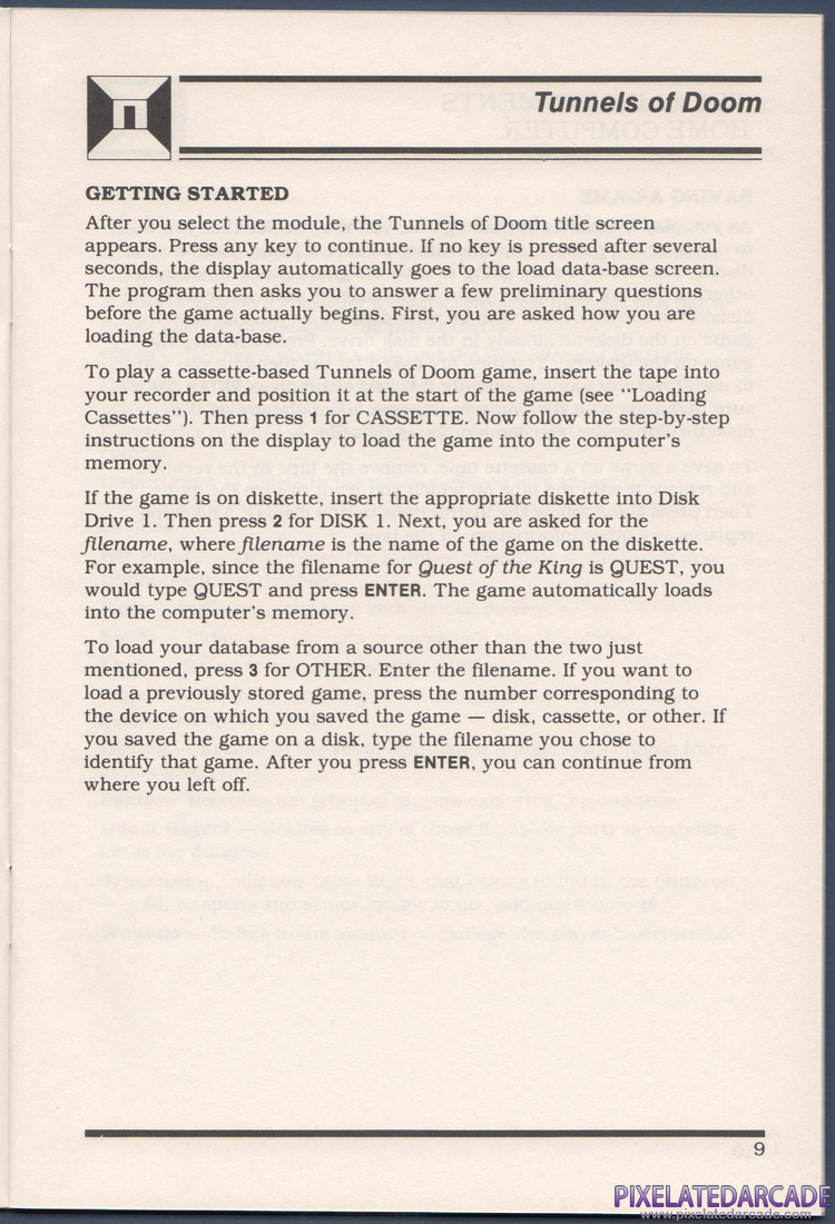 Tunnels of Doom: Instruction Manual - Page 9