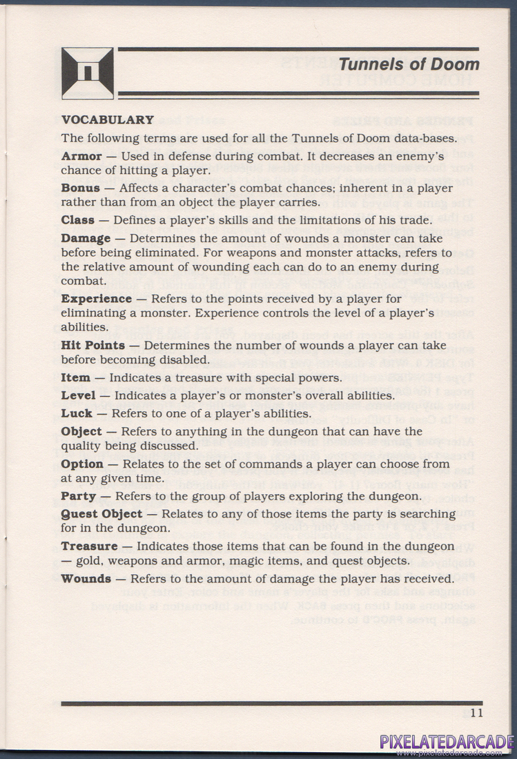 Tunnels of Doom: Instruction Manual - Page 11
