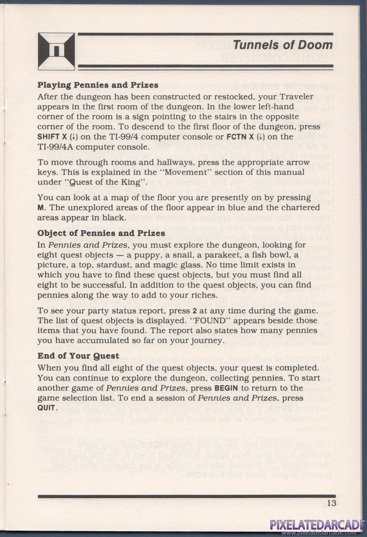 Tunnels of Doom: Instruction Manual - Page 13