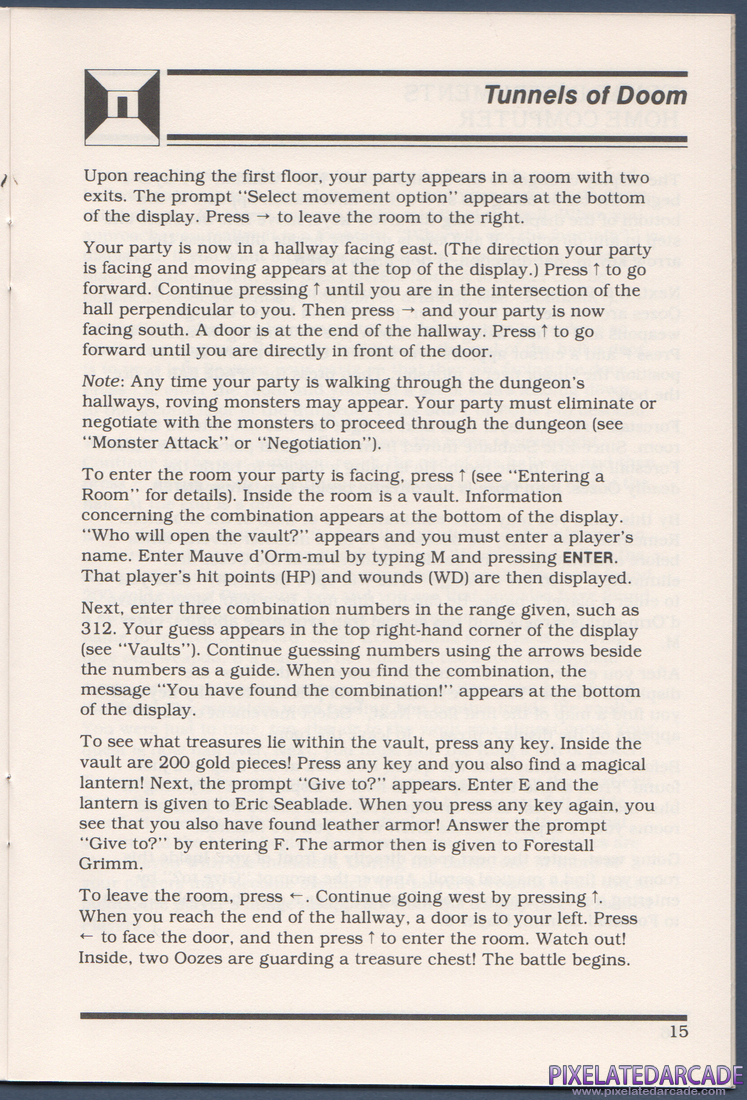 Tunnels of Doom: Instruction Manual - Page 15