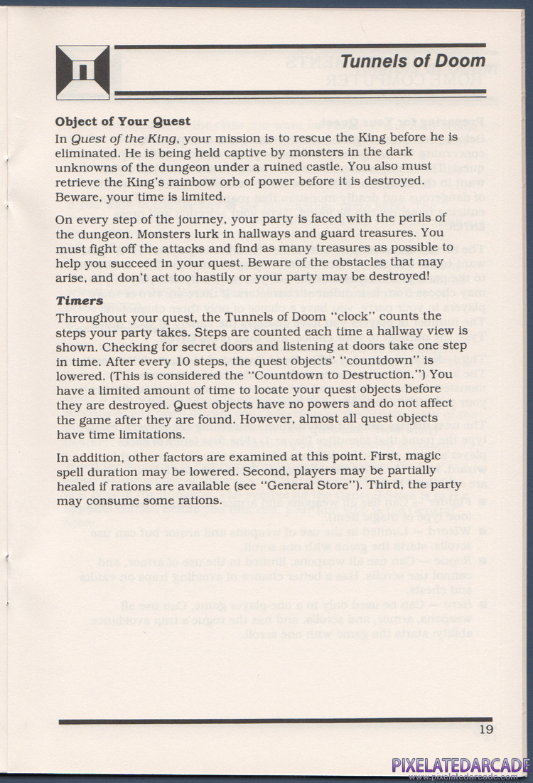 Tunnels of Doom: Instruction Manual - Page 19