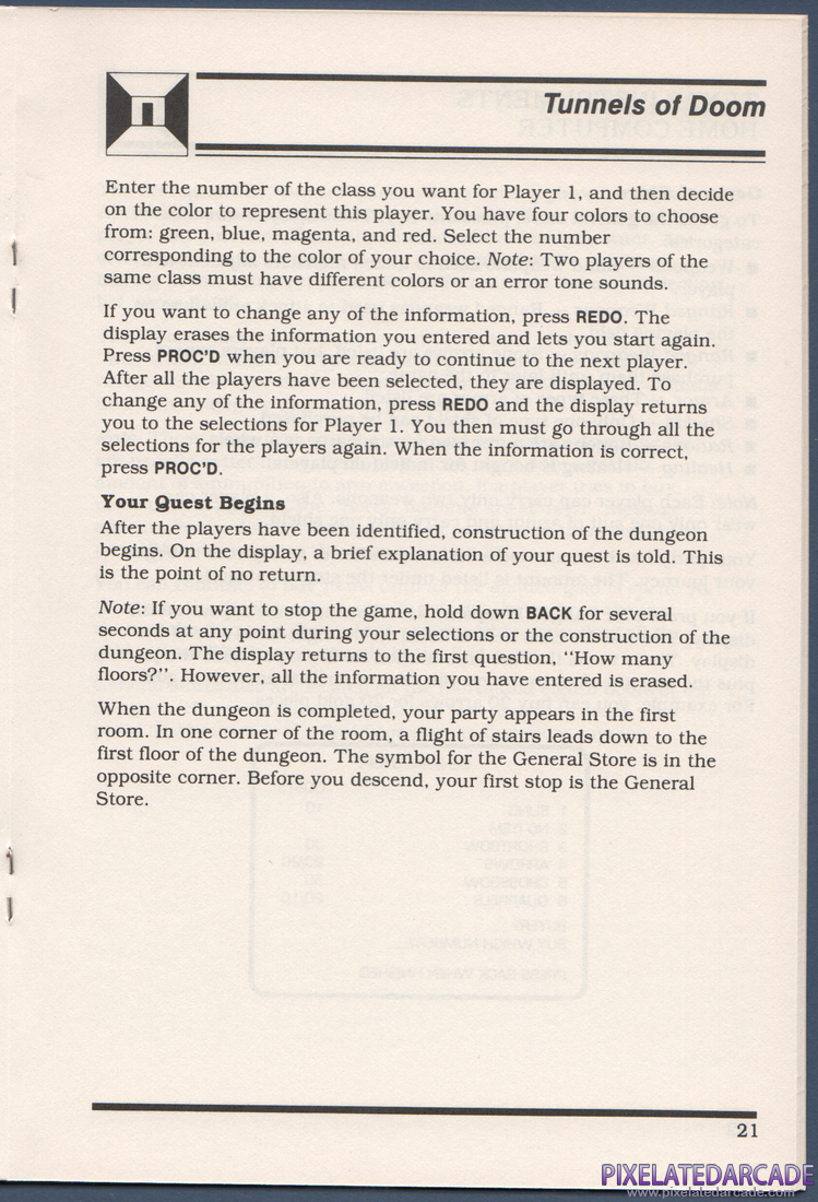 Tunnels of Doom: Instruction Manual - Page 21