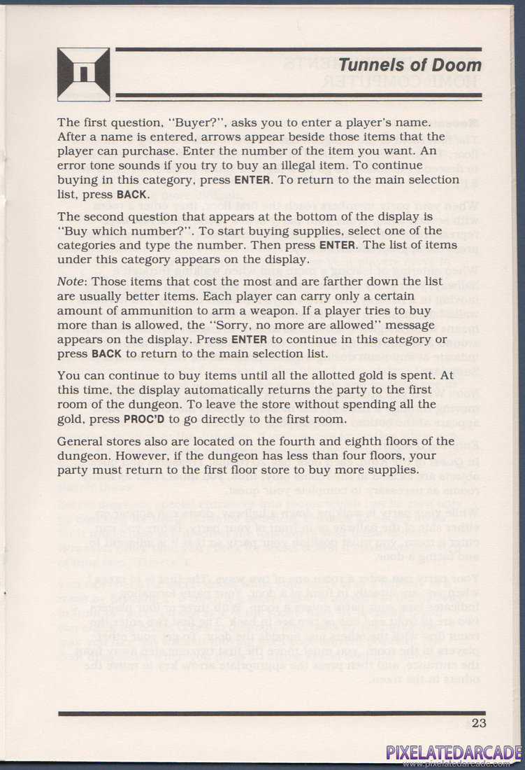 Tunnels of Doom: Instruction Manual - Page 23
