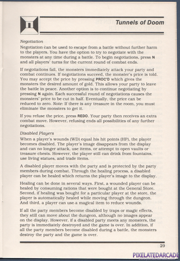 Tunnels of Doom: Instruction Manual - Page 29
