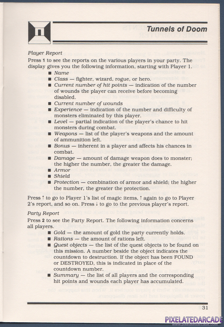 Tunnels of Doom: Instruction Manual - Page 31