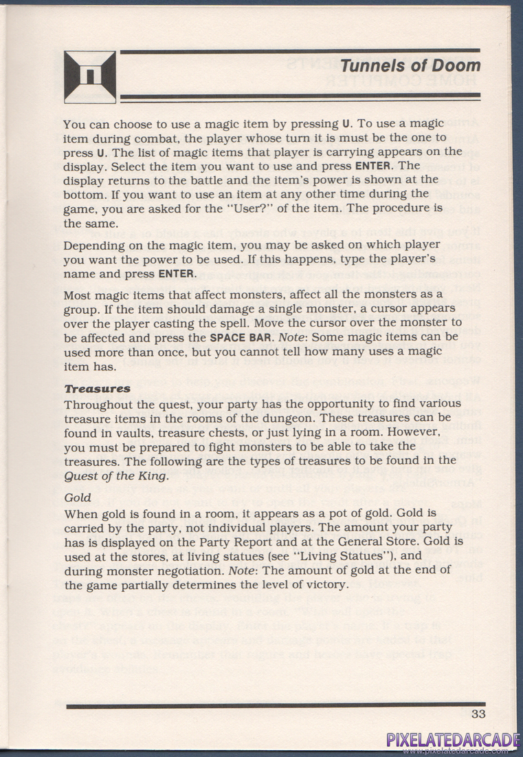 Tunnels of Doom: Instruction Manual - Page 33
