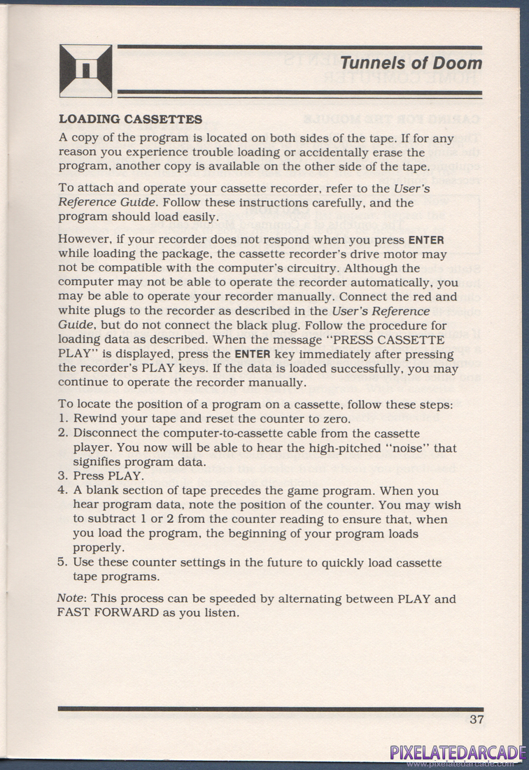 Tunnels of Doom: Instruction Manual - Page 37