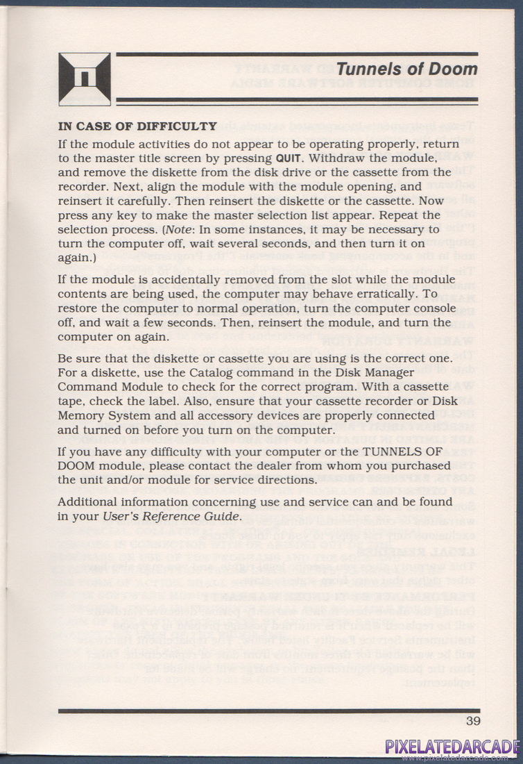 Tunnels of Doom: Instruction Manual - Page 39