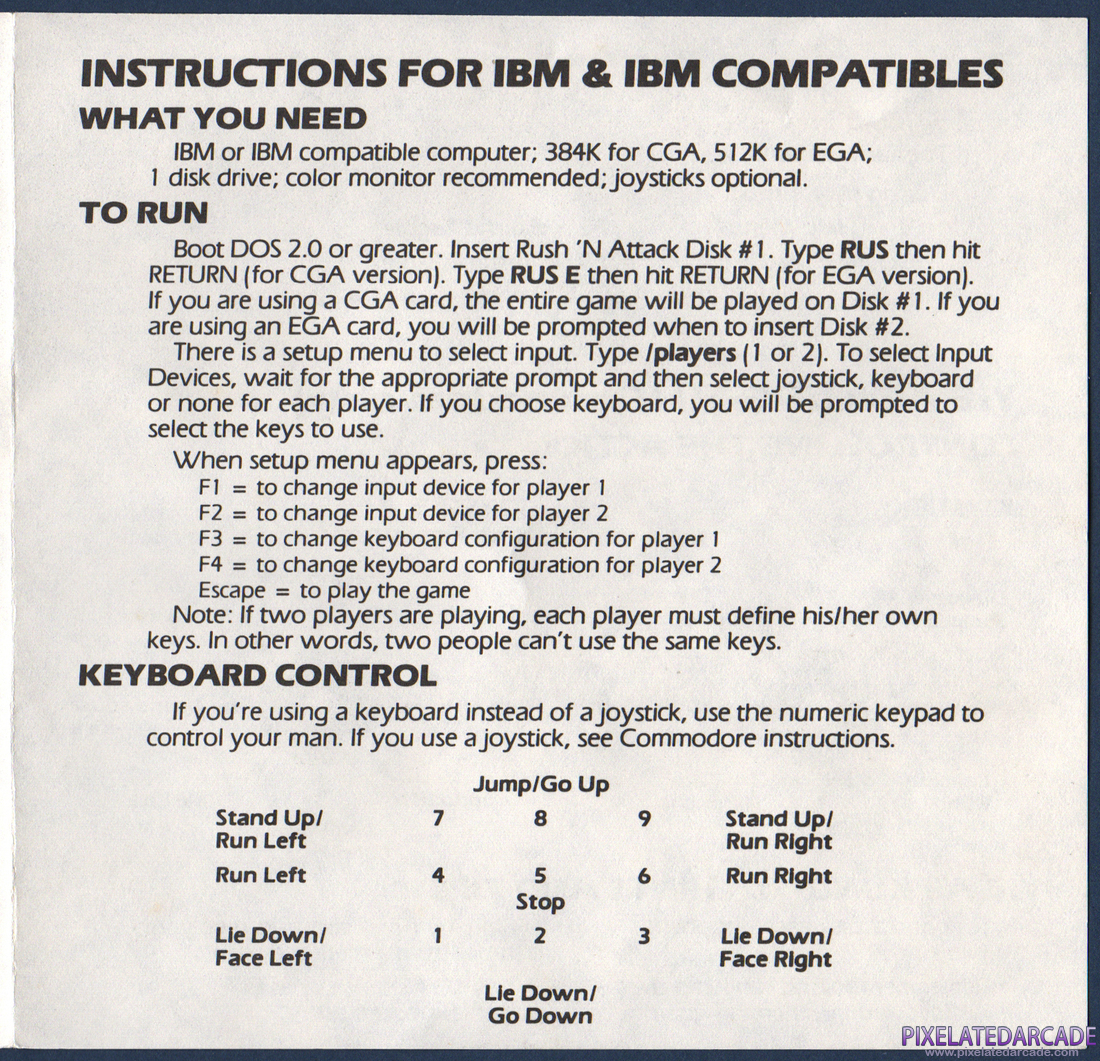 Rush'n Attack: Rush'n Attack Instruction Manual - Page 4