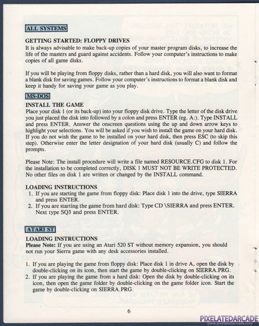 Space Quest III: The Pirates of Pestulon: Instruction Manual - Page 7